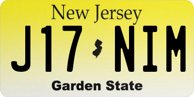 NJ license plate J17NIM