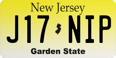 NJ license plate J17NIP