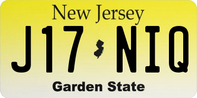 NJ license plate J17NIQ
