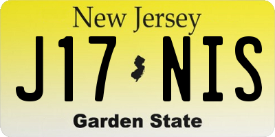 NJ license plate J17NIS