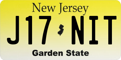 NJ license plate J17NIT