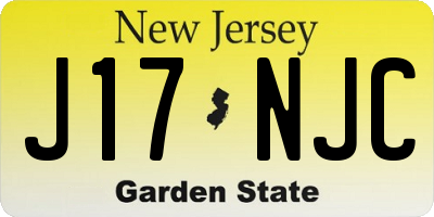 NJ license plate J17NJC