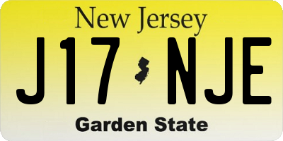 NJ license plate J17NJE