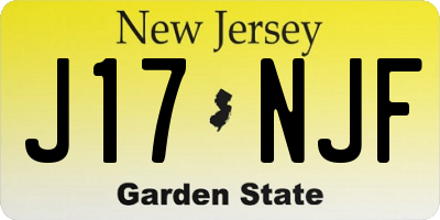 NJ license plate J17NJF