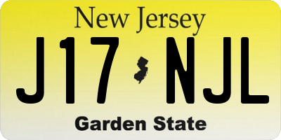 NJ license plate J17NJL