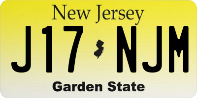 NJ license plate J17NJM