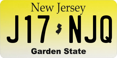 NJ license plate J17NJQ