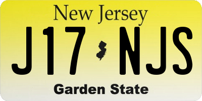 NJ license plate J17NJS
