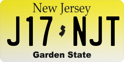 NJ license plate J17NJT