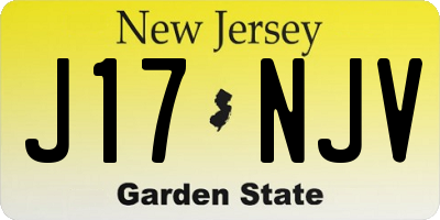 NJ license plate J17NJV
