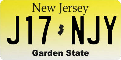 NJ license plate J17NJY