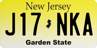 NJ license plate J17NKA