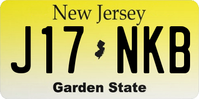 NJ license plate J17NKB