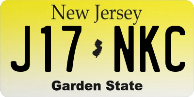 NJ license plate J17NKC