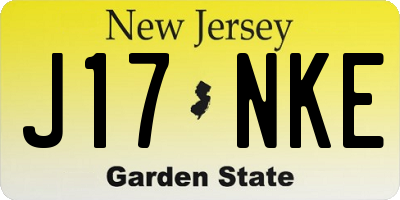 NJ license plate J17NKE
