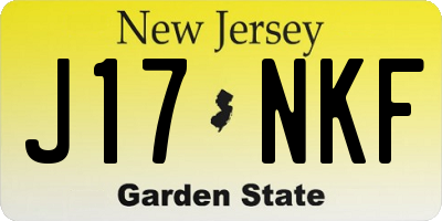 NJ license plate J17NKF