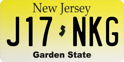 NJ license plate J17NKG