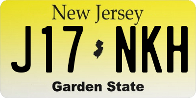 NJ license plate J17NKH