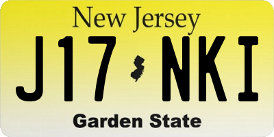NJ license plate J17NKI