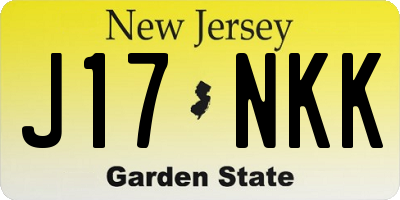 NJ license plate J17NKK