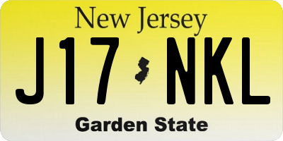 NJ license plate J17NKL