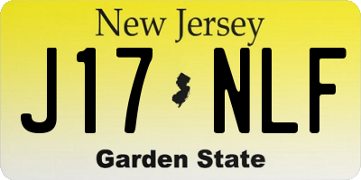 NJ license plate J17NLF