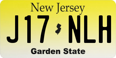 NJ license plate J17NLH