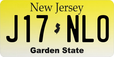 NJ license plate J17NLO