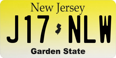 NJ license plate J17NLW
