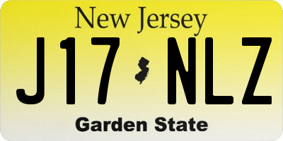 NJ license plate J17NLZ
