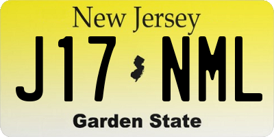 NJ license plate J17NML