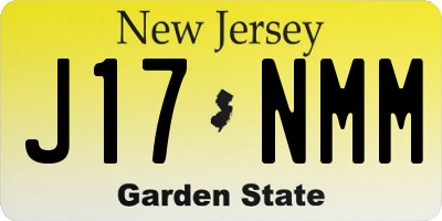 NJ license plate J17NMM