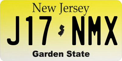 NJ license plate J17NMX