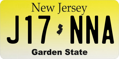 NJ license plate J17NNA