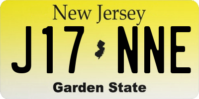 NJ license plate J17NNE