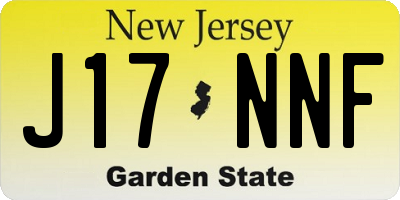 NJ license plate J17NNF