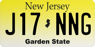 NJ license plate J17NNG