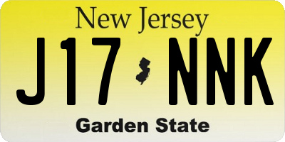 NJ license plate J17NNK