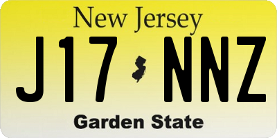 NJ license plate J17NNZ