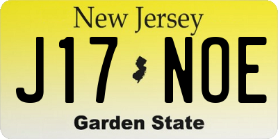 NJ license plate J17NOE