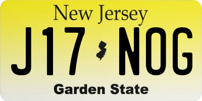 NJ license plate J17NOG