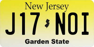 NJ license plate J17NOI