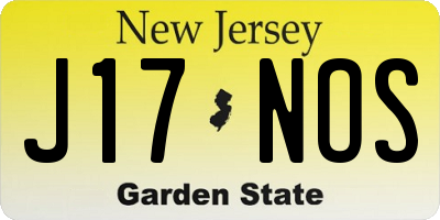 NJ license plate J17NOS