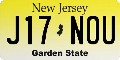 NJ license plate J17NOU