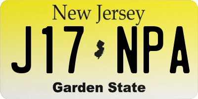 NJ license plate J17NPA