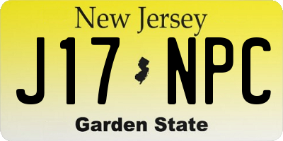 NJ license plate J17NPC