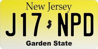 NJ license plate J17NPD
