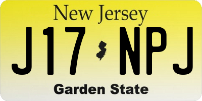 NJ license plate J17NPJ