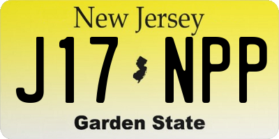 NJ license plate J17NPP