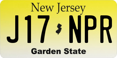 NJ license plate J17NPR